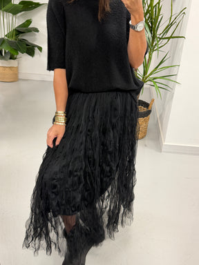 The Liberty Twisty Tulle Skirt - Black (Size 10-18)