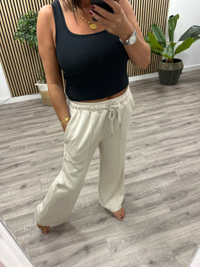 Wide Leg Seam Jogger (STD) - Stone
