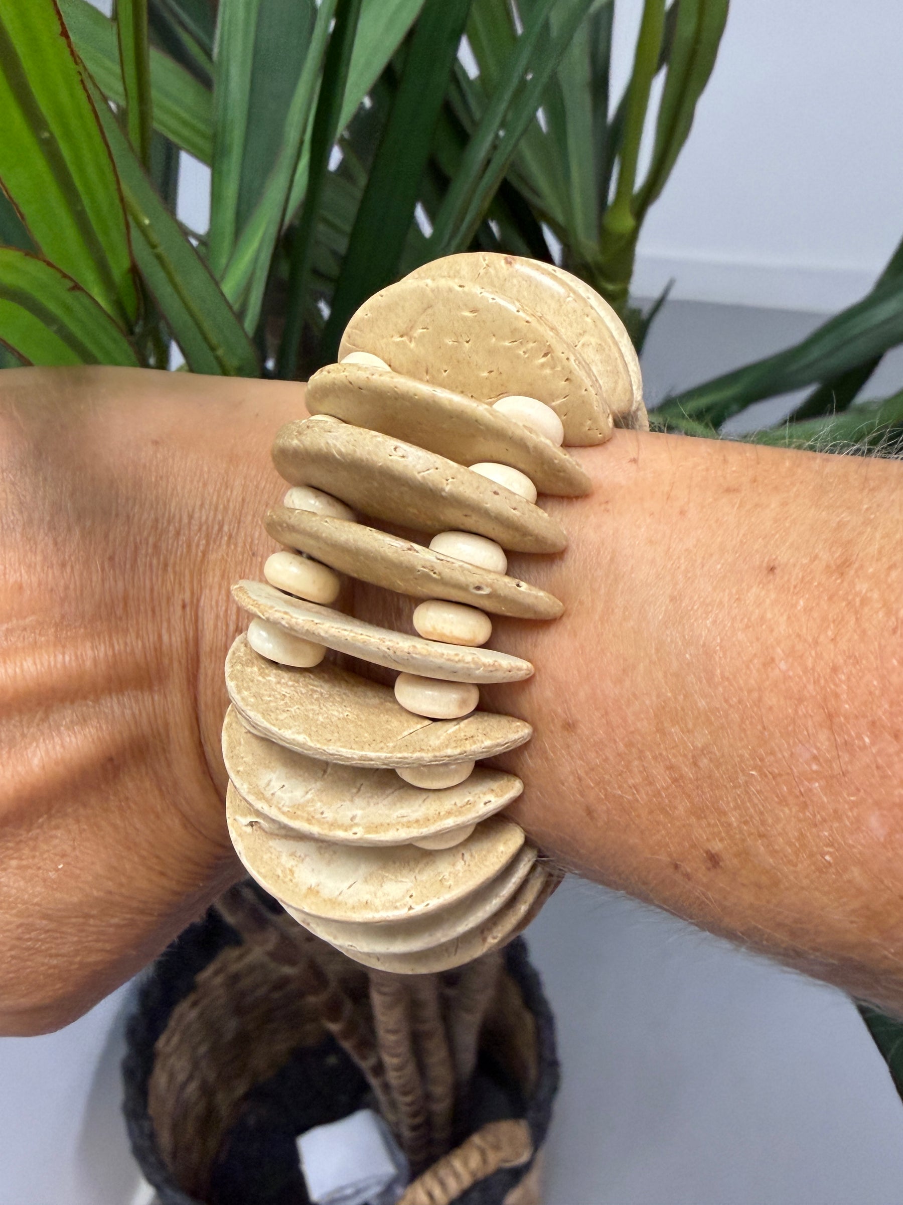 Driftwood Disc Bracelet- Natural