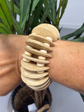 Driftwood Disc Bracelet- Natural