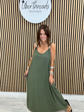 The Spring Shoulder Maxi - Khaki