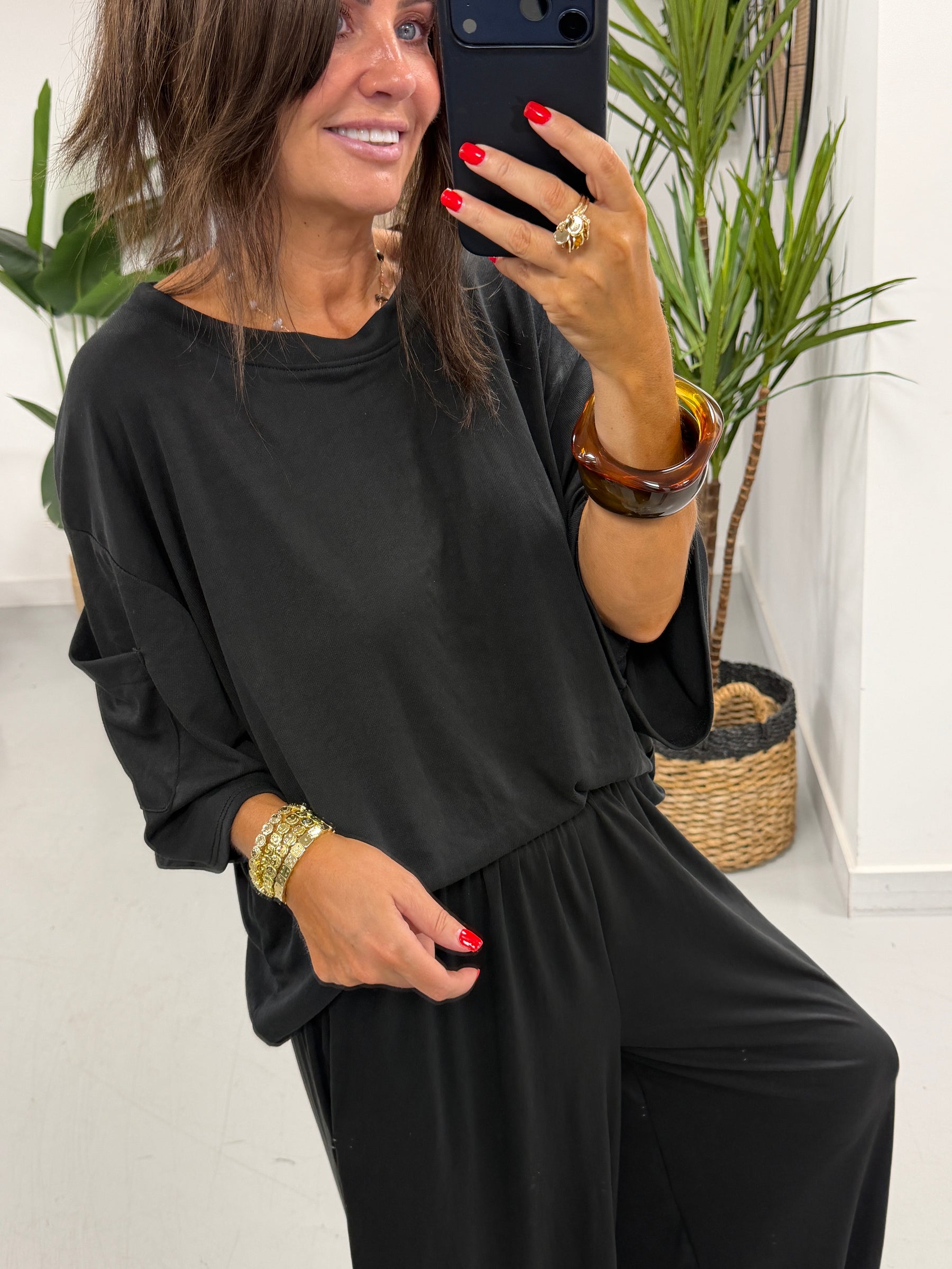 The UTB Weekend Slouch Co-Ord - Black (Size 2)