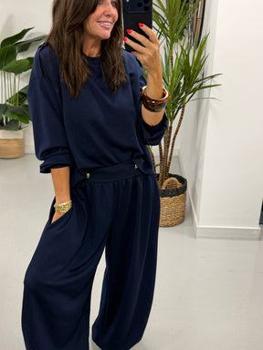 The Soft Touch Military Boxy Sweat - Navy Blue