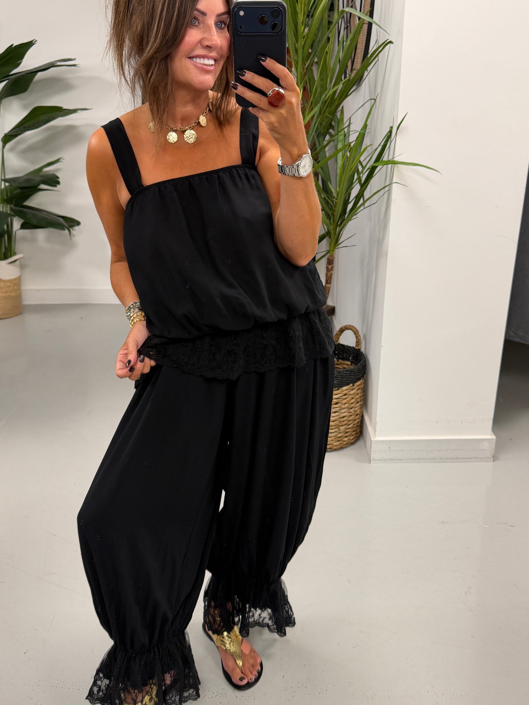 Boho Belle Bubble Top - Black