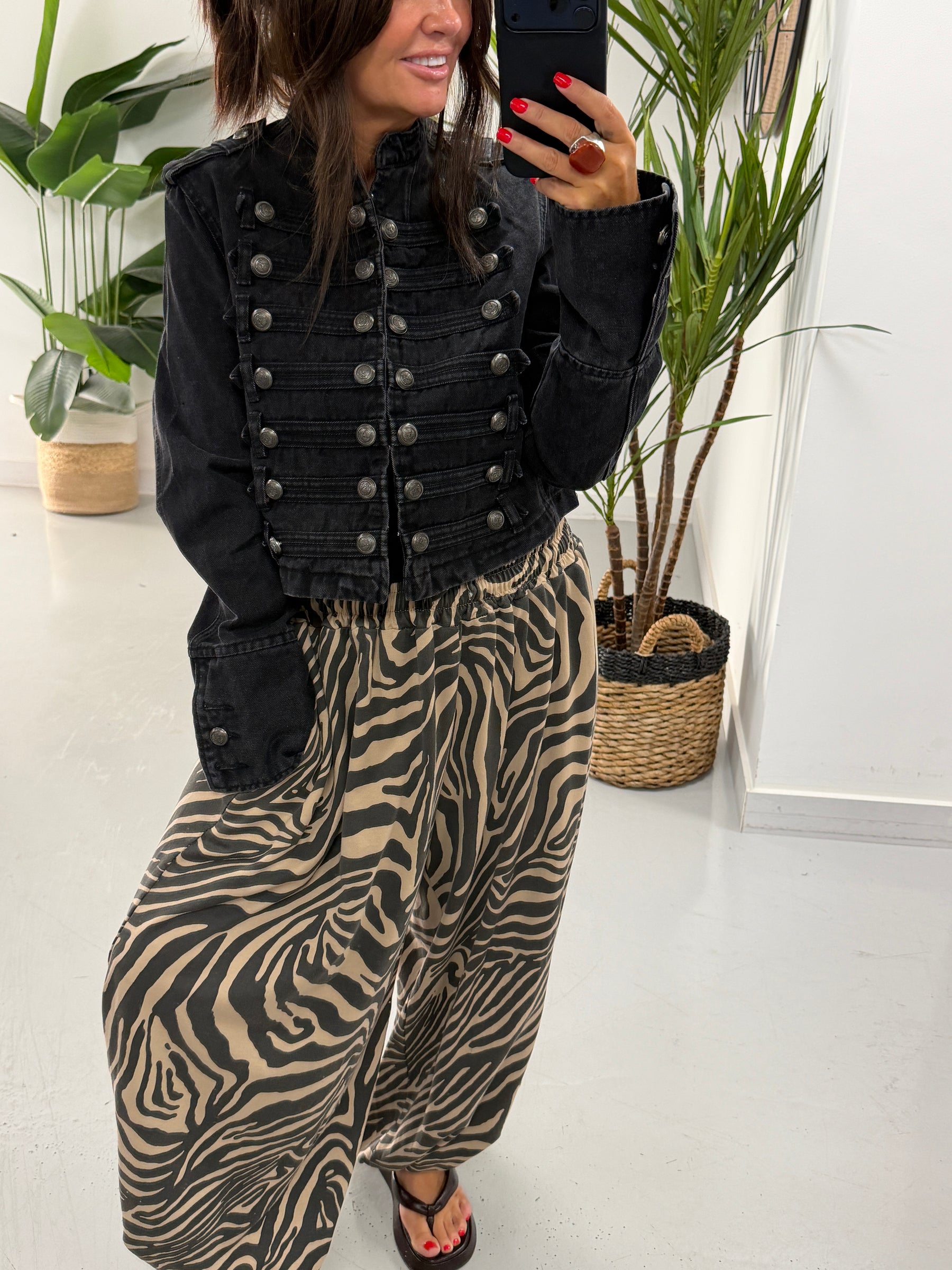 The Jude Cropped Military Denim Jacket