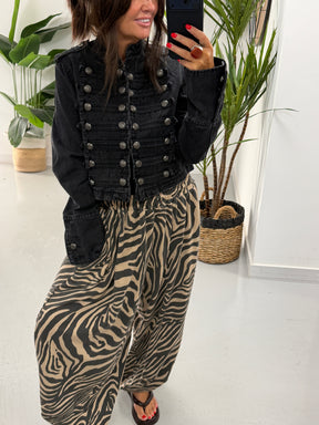 The Jude Cropped Military Denim Jacket