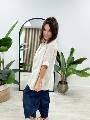 The Flora Button Tunic - Stone