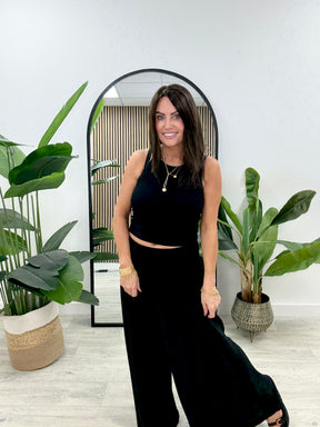 The Leyton Cropped Palazzos - Black