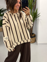 Sunset Stripe  “Life Isn’t Perfect” Sweater - Cream/Chocolate (Size 12-18)