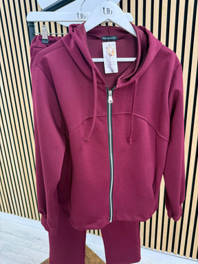 The Dalton Scuba Zip Hooded Tracksuit - Mulberry