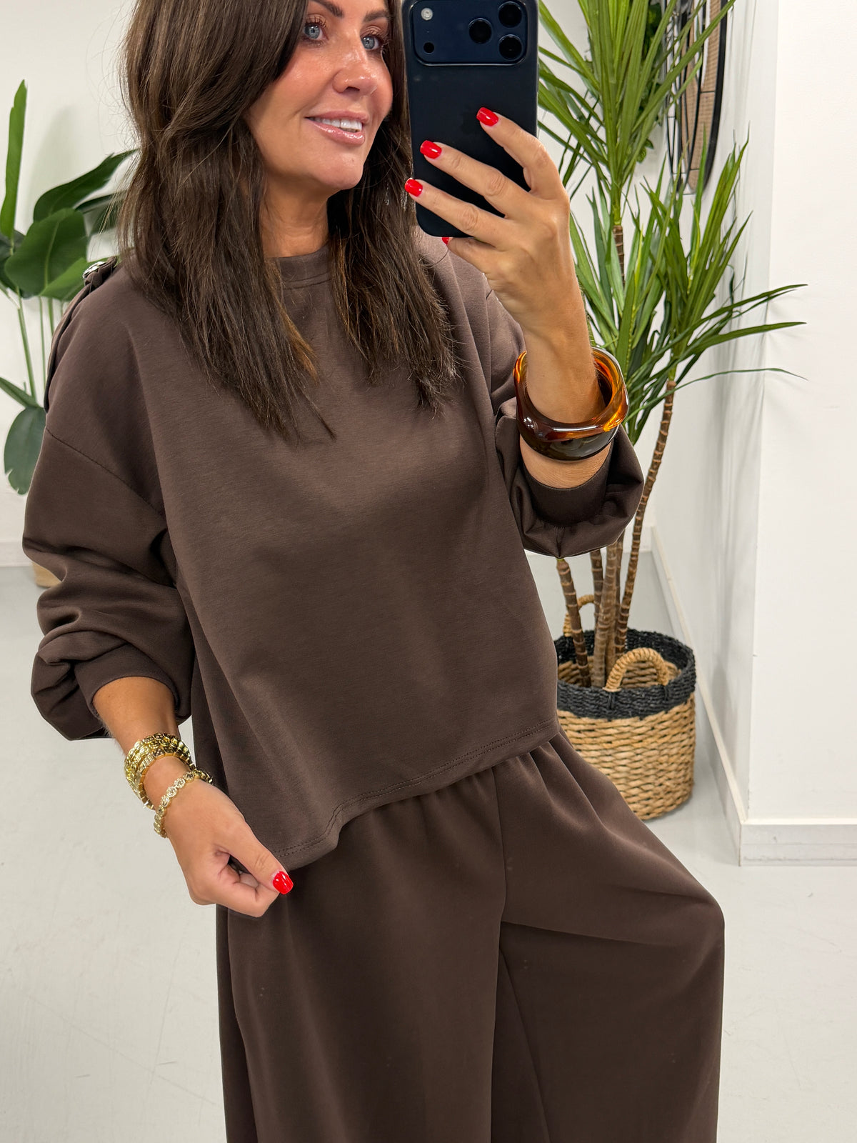 The Soft Touch Military Boxy Sweat - Chocolate