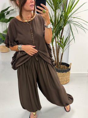 The Bahia Balloon Trouser - Chocolate