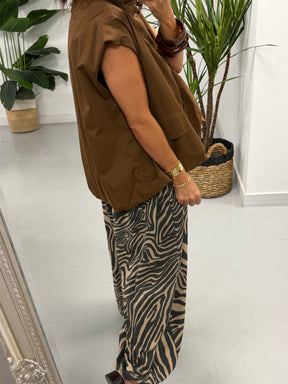 Urban Bubble Hem Gilet - Chocolate