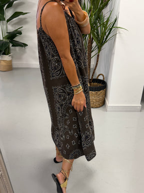 Valencia Bandana Slouch Dress - Chocolate