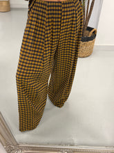 The Autumn Check Barrel Trousers - Mustard/Choc/Navy
