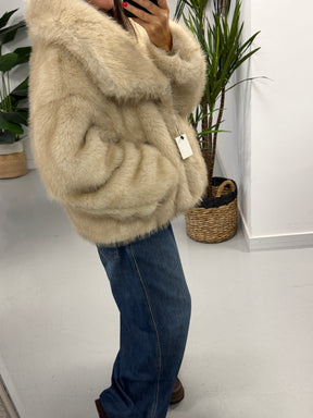 The Reversible PU/Faux Fur Jacket - Chocolate /Cream