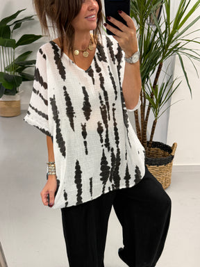 Indiana Tie Dye Tee - Black/White