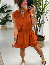 The Crinkle Frill Playsuit - Rust