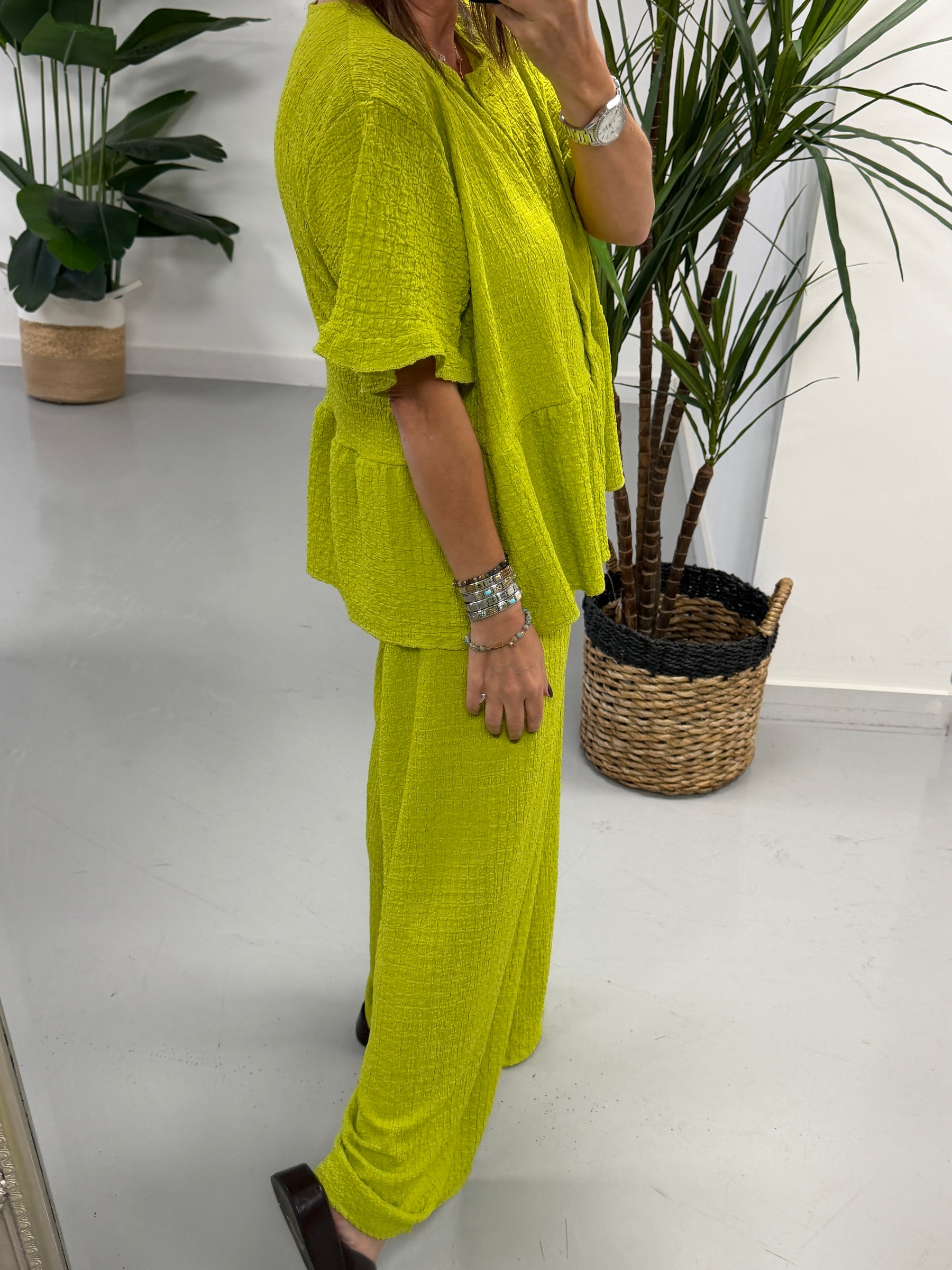 The Hallie Peplum Two Piece - Pistachio