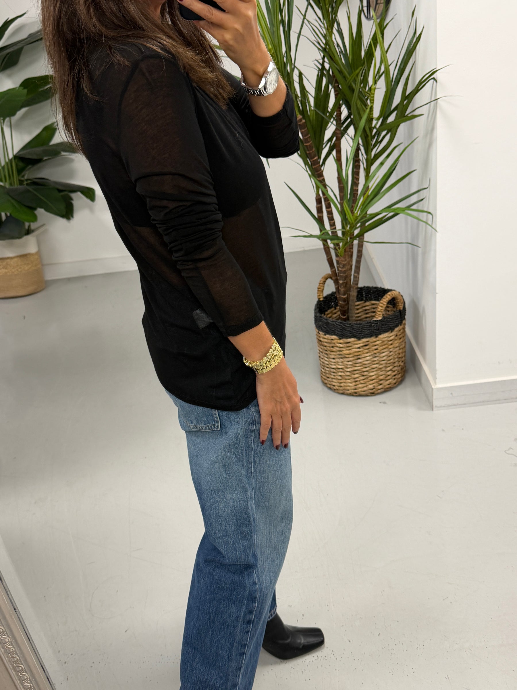 The Cashmere Blend Layering Top - Black (Size 12-18)
