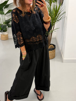 Seville Lace Top - Black