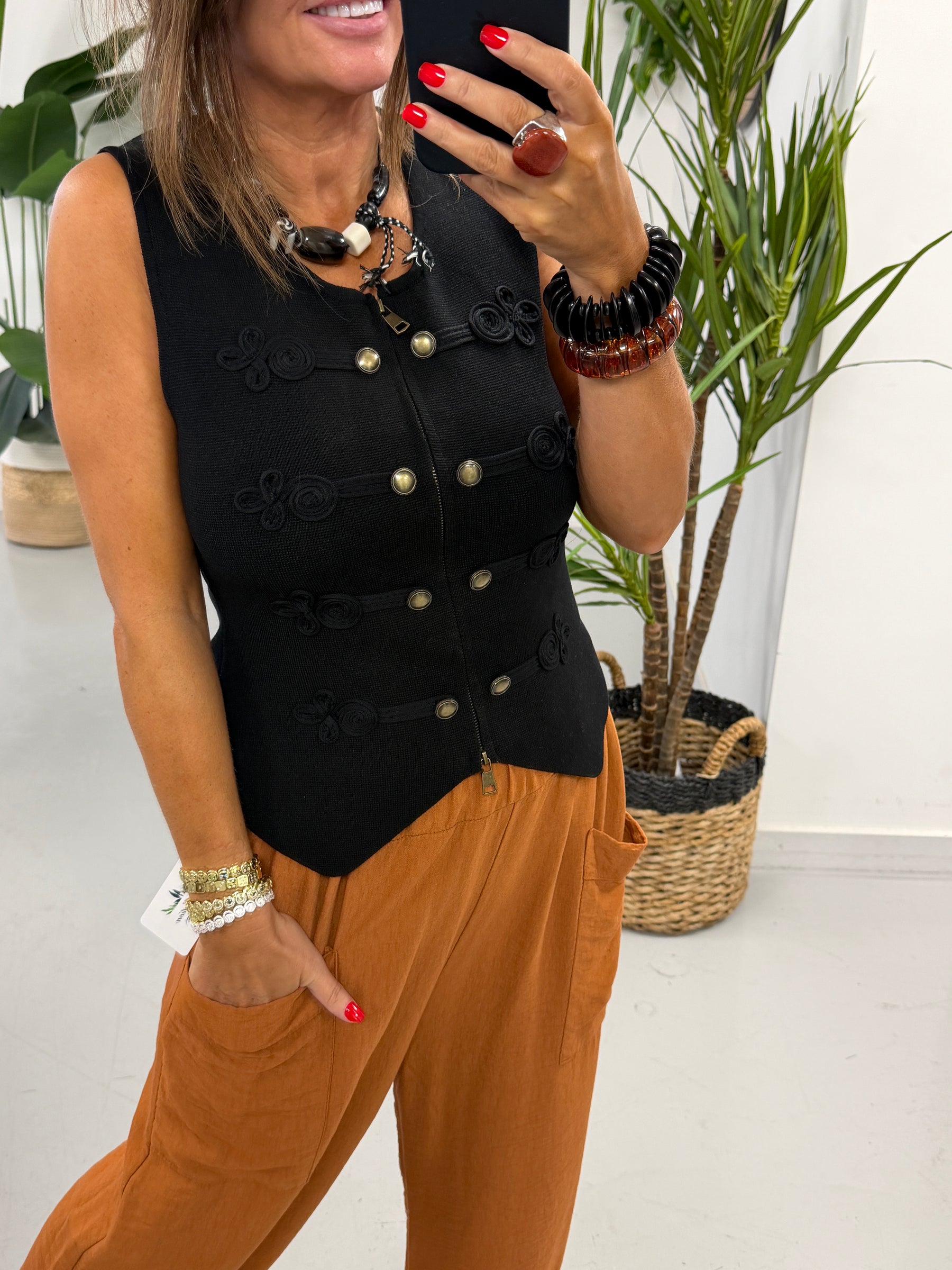 Military Waistcoat 3 - Black