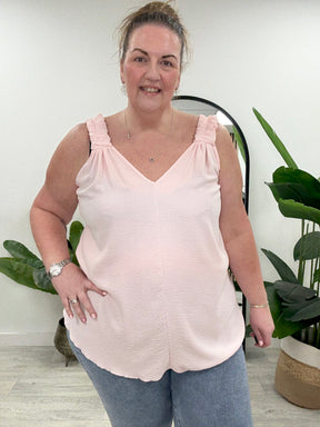 Ruched Vest - Baby Pink
