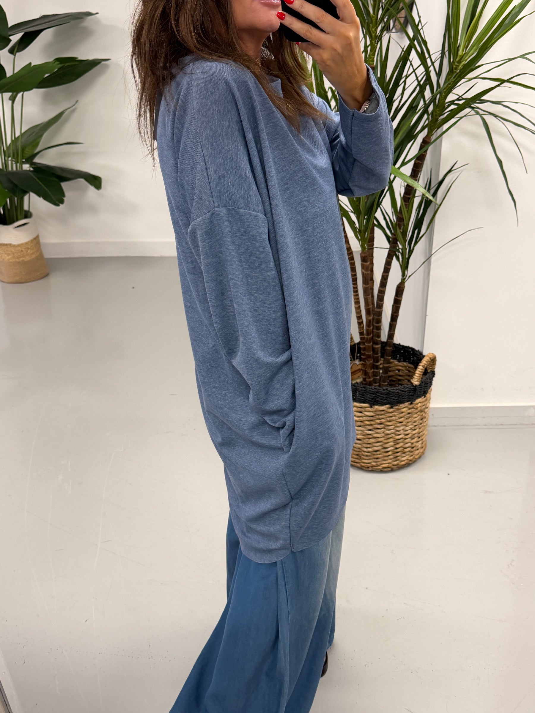 Casual Edge Pocket Top - Baby Blue (Special Buy - No Return)