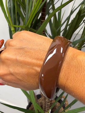 Misshaped Resin Dark Chocolate Bangle