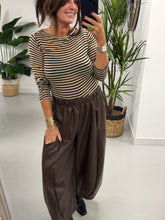 The Knightsbridge Butter Soft PU Barrel Trousers - Chocolate (Size 12-16)