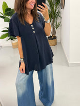 The Luna Gold Button Tunic - Navy