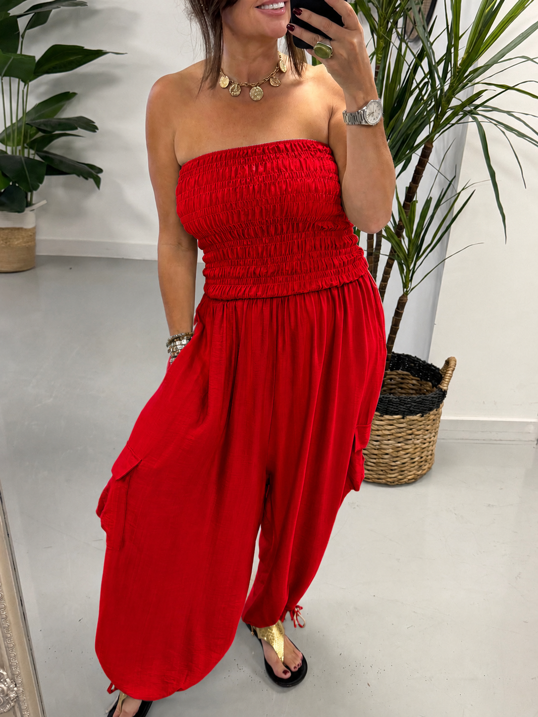 The UTB Cargo Jumpsuit - Red
