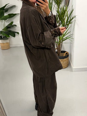 The Needlecord Button Blazer - Chocolate (Size 12-18)