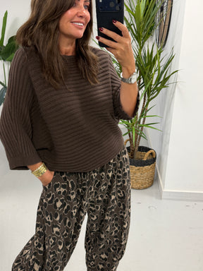 The Bromley Ribbed Knit- Chocolate  (Size 10 - 14)