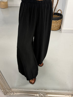 The Balloon Tie Cuff Trousers - Black