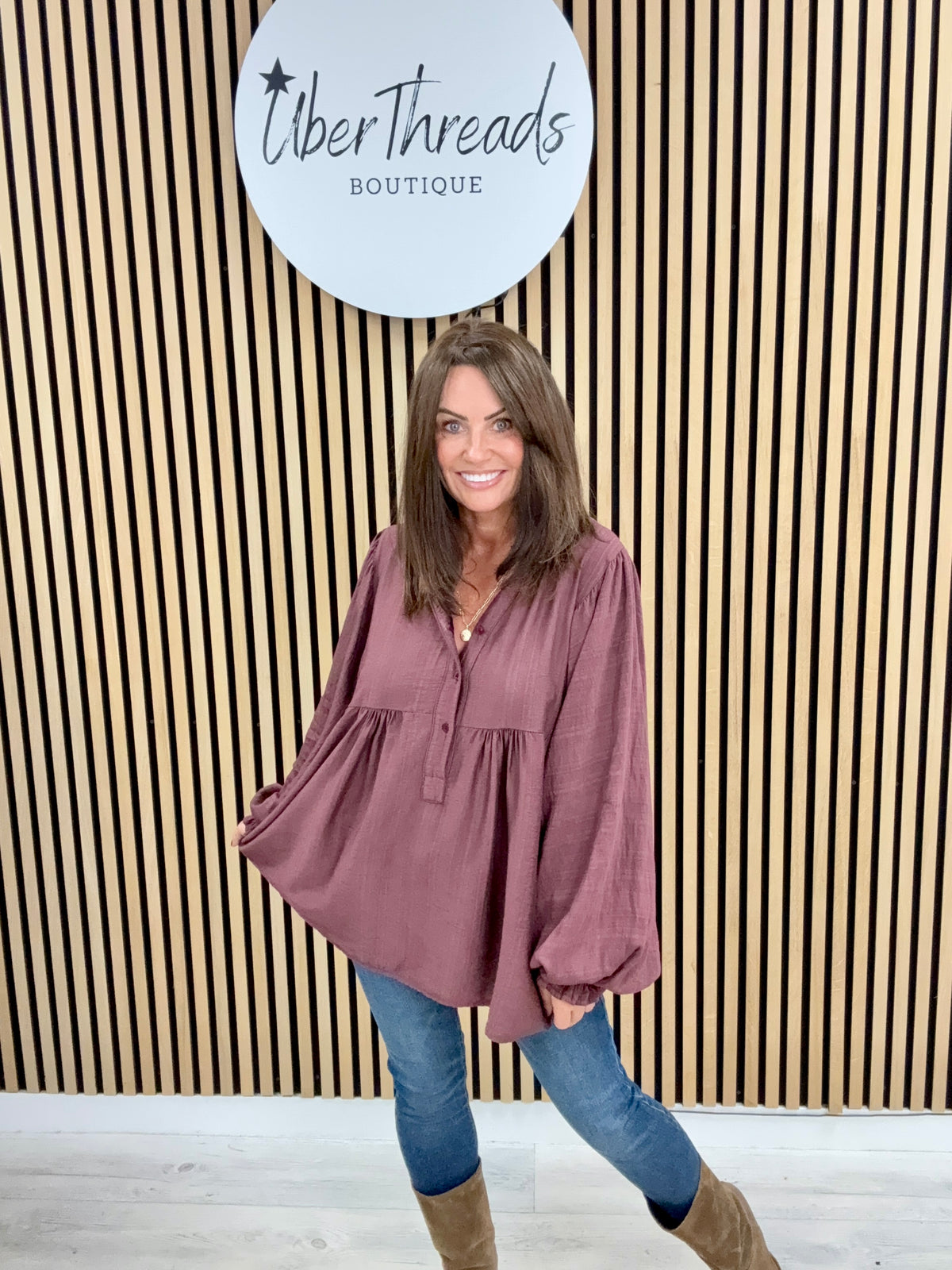 Amara Overhead Tunic - Mulberry