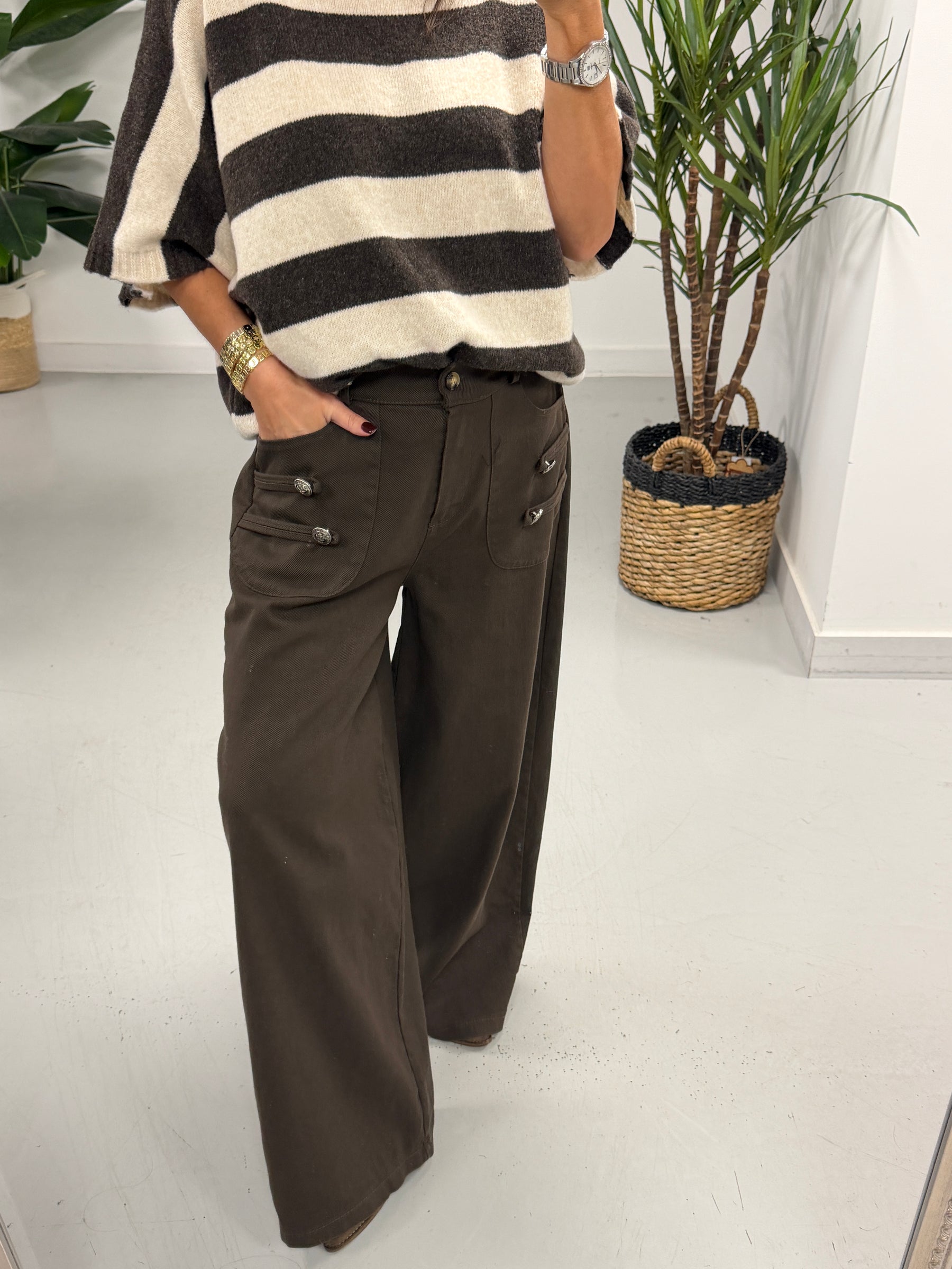 Savannah Military Jeans - Chocolate (Size 12/14)