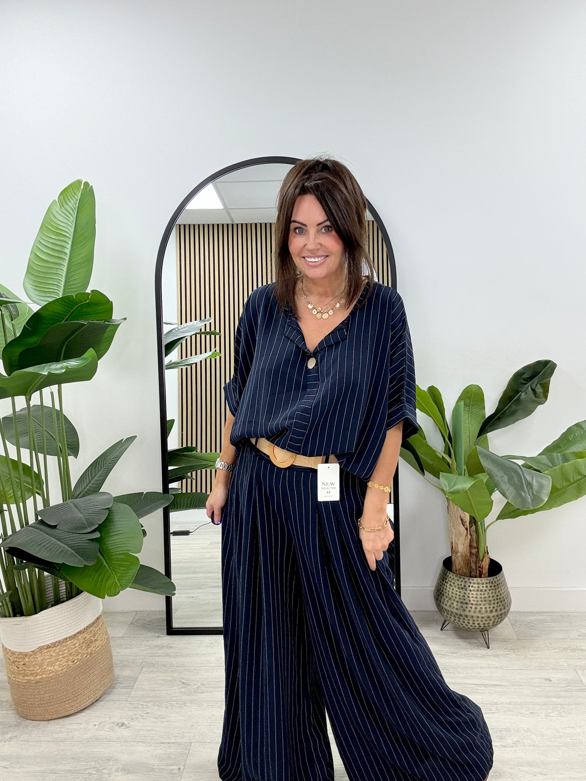 The Pinstripe Two Piece - Navy