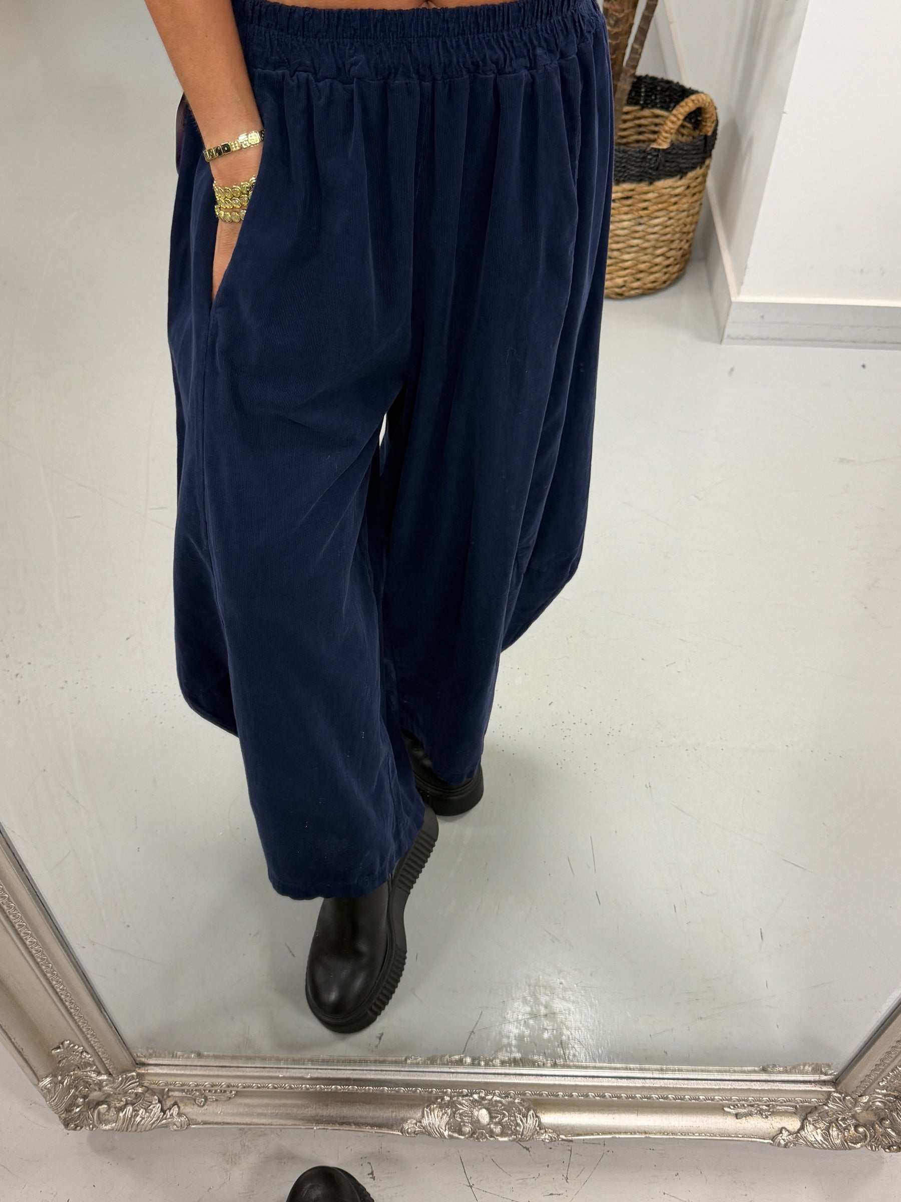 The Brooklyn Barrel Needlecord Joggers - Navy (Size 10-18)