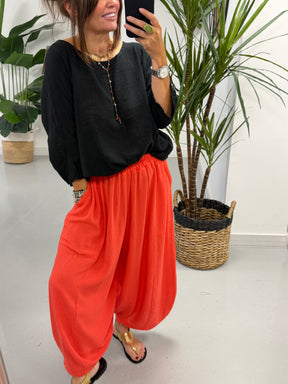 Cropped Sahara Balloon Pants - Coral