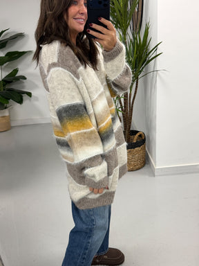 Oversized Stripe Knit Jumper  - autumnal (12-20)