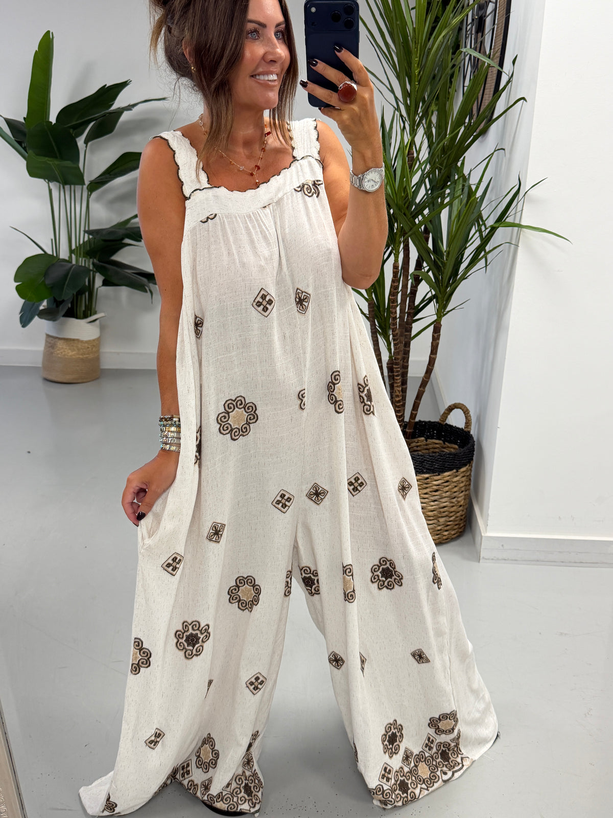The Glasto Jumpsuit - Cream