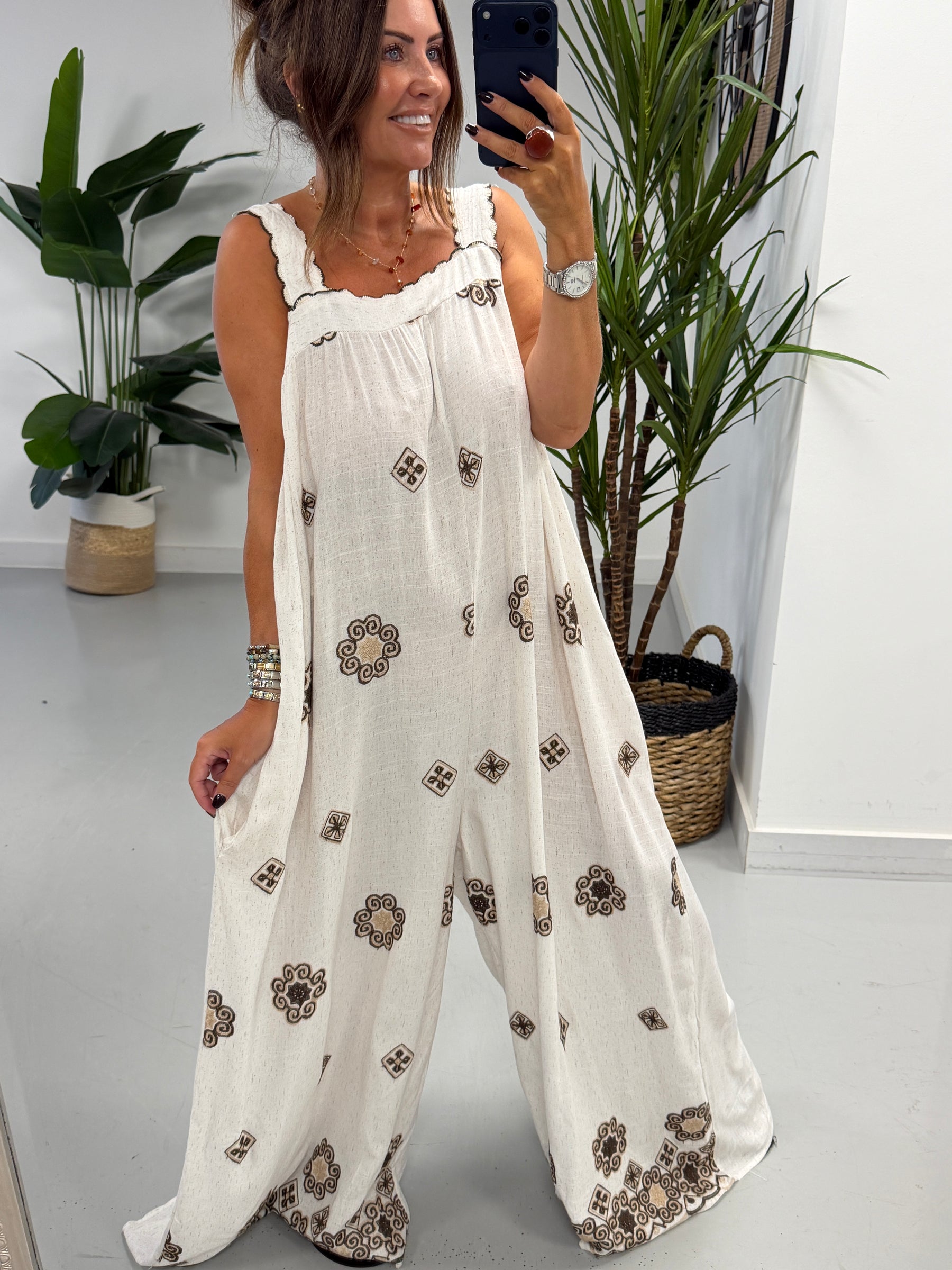 The Glasto Jumpsuit - Cream
