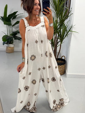 The Glasto Jumpsuit - Cream