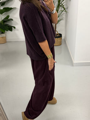 Oakley Crop Sleeve Knit - Aubergine (Size 10-18)