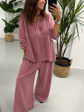 The Alessia Rustic Tunic - Raspberry