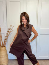 Hampton Asymmetric Ruffle WAISTCOAT - Chocolate