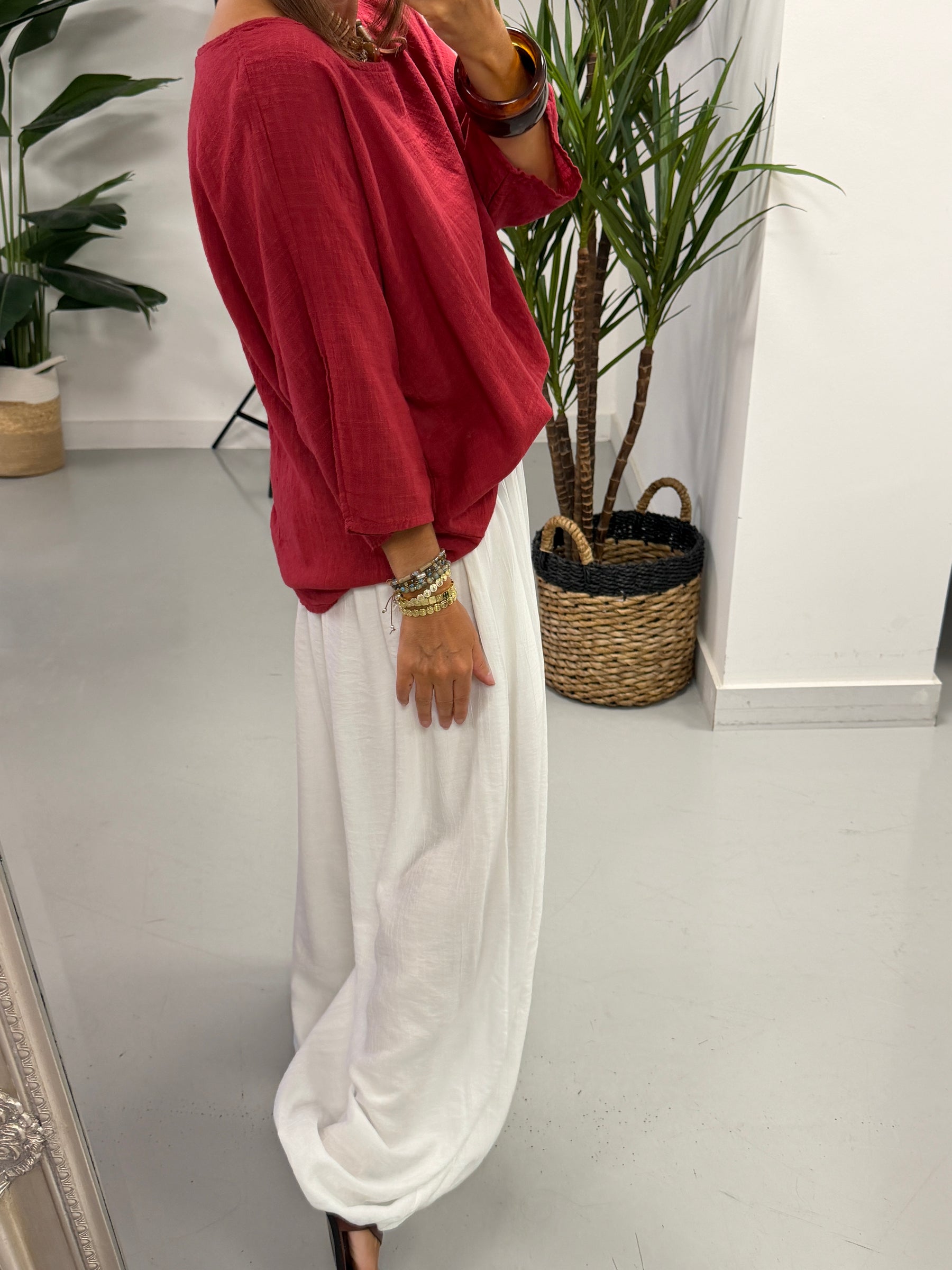 Basic Cotton Top -  Berry