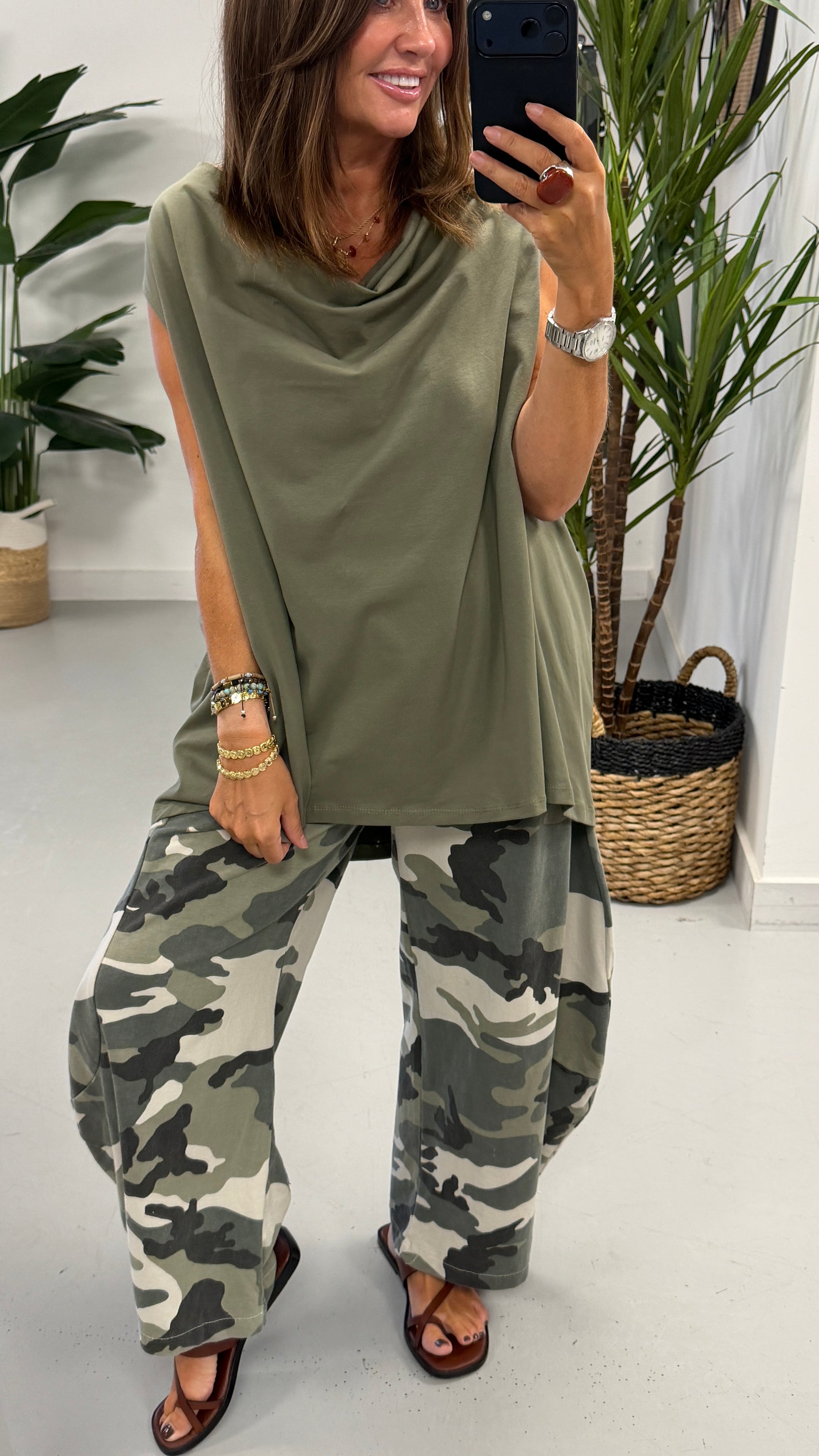 The Camo Barrel Leg Joggers