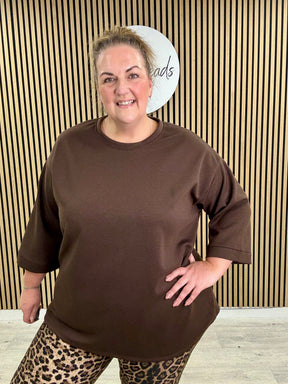 Molly Scuba Tee - Chocolate